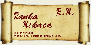 Ranka Mikača vizit kartica